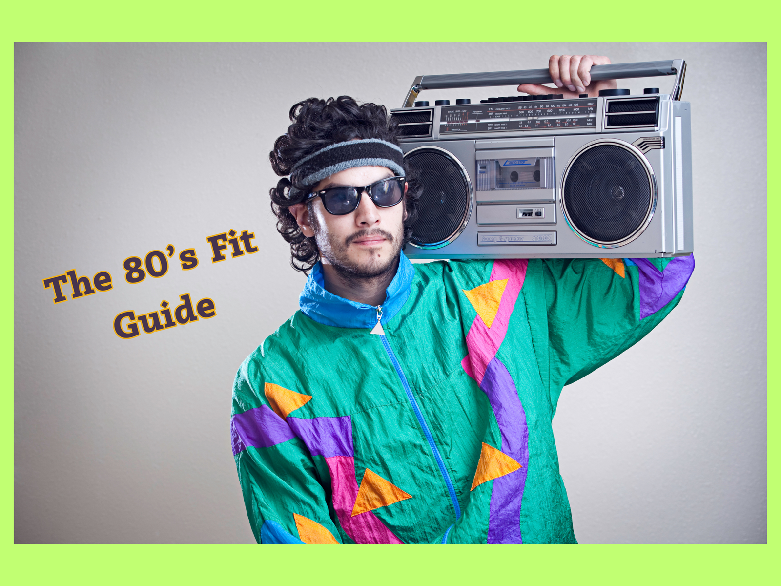 man dressed in 80's style clothes